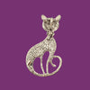 Abalone Shell Silver-Tone Smiling Cat Brooch