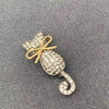 Rhinestone Cat Brooch