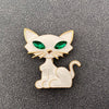 Enamel Black & White Cat Brooch: Black