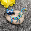 Enamel Funny Bow Cat Brooch: Blue
