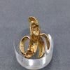 Enamel Half Skinned Banana Brooch Inlaid with Rhinestone