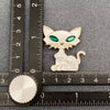 Enamel Black & White Cat Brooch: Black