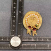 Enamel Flower Pearl Hat Brooch: Gold