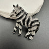 Zebra Rhinestone Brooch