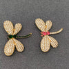 Rhinestone Dragonfly Brooch Clothes Pin: Red
