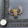 Rhinestone Enamel Owl Brooch