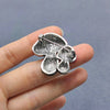 Enamel Double Mushroom Brooch Inlaid with Rhinestone