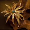 Vintage Inspire 18K Plated Copper Flower Brooch
