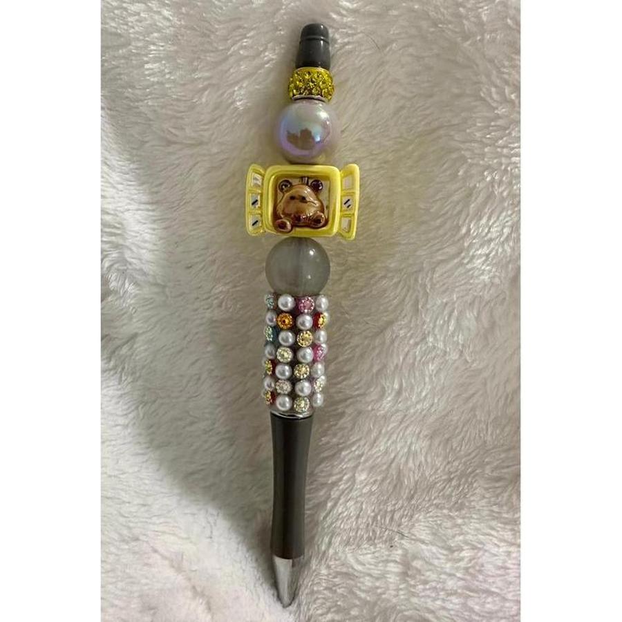Black Capybara Beaded Pen