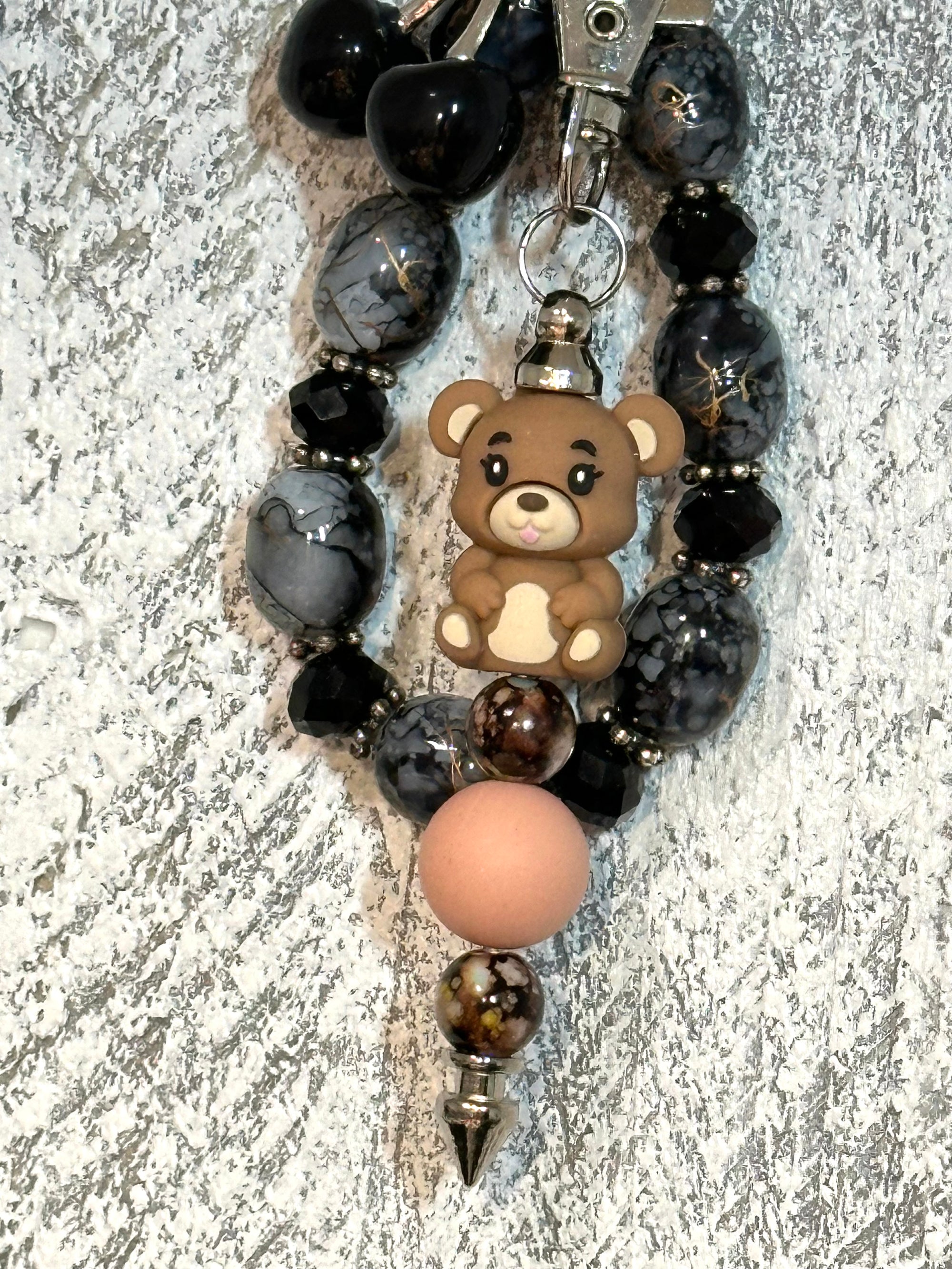 Black Cherry Bracelet Keychain