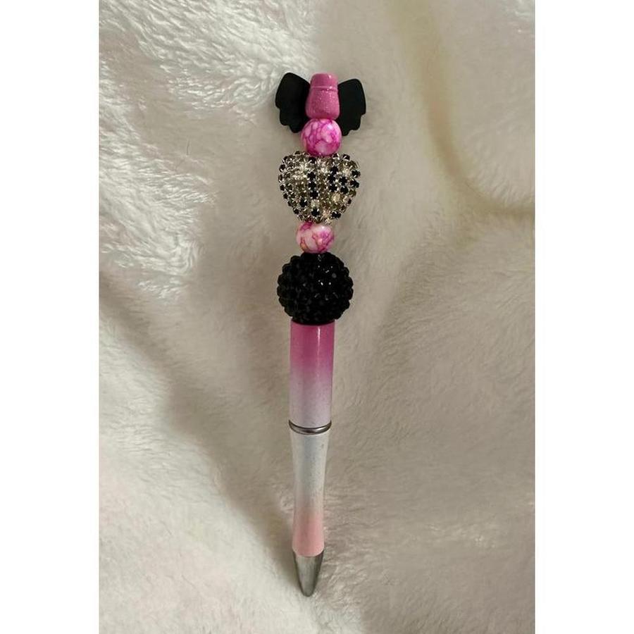 Black Disco Pink Gradient Beaded Pen