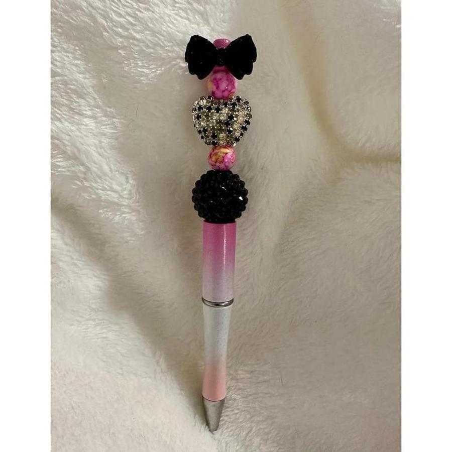 Black Disco Pink Gradient Beaded Pen