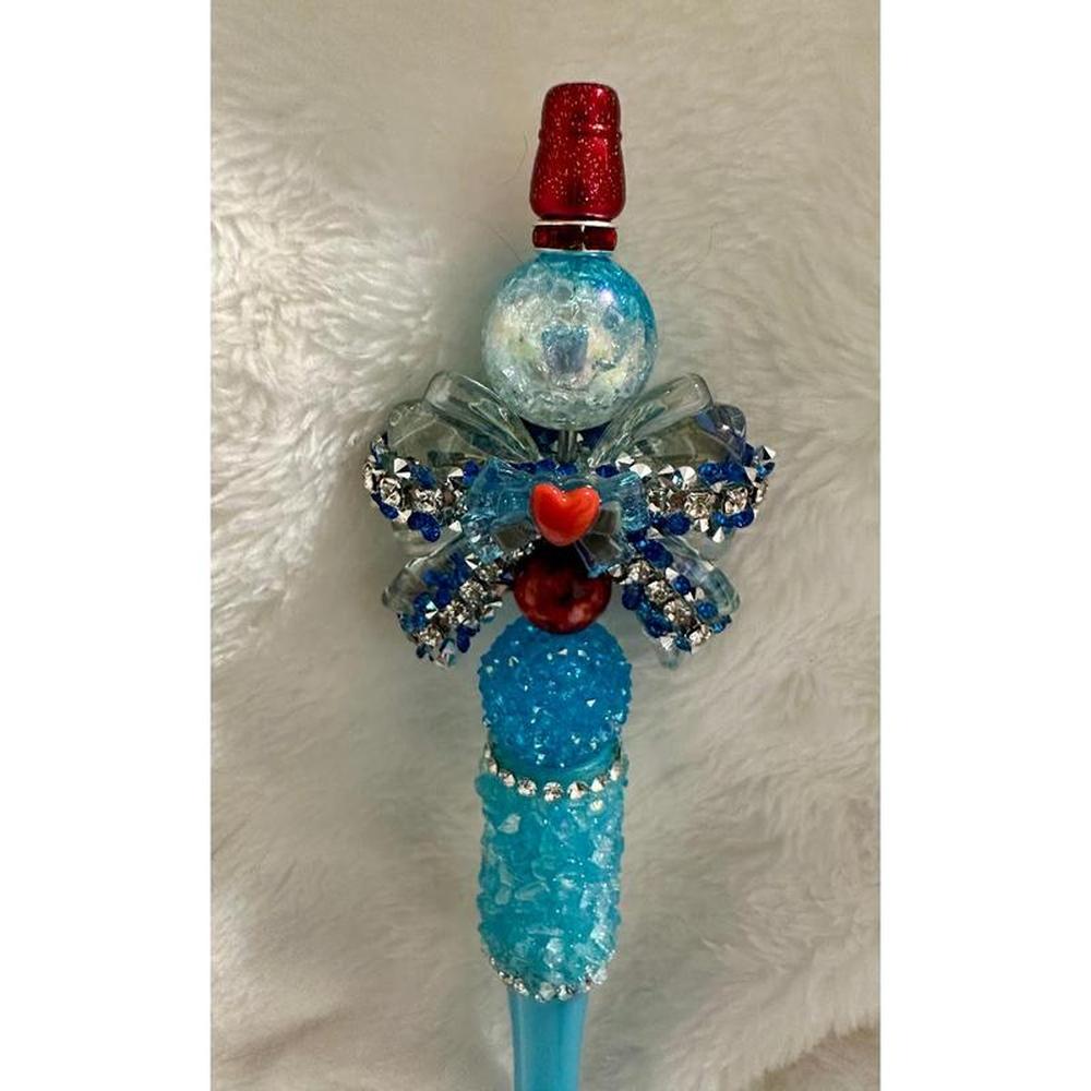 Blue Fancy Beaded Pen