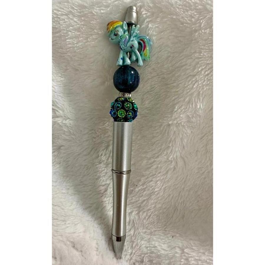 Blue Little Pony Beaded Pen