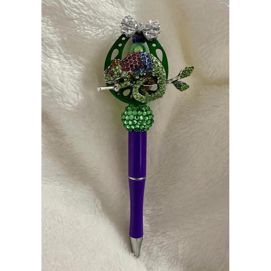 Chameleon Brooch Beaded Pen