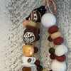 Coffee Themed Beaded Bag Chain