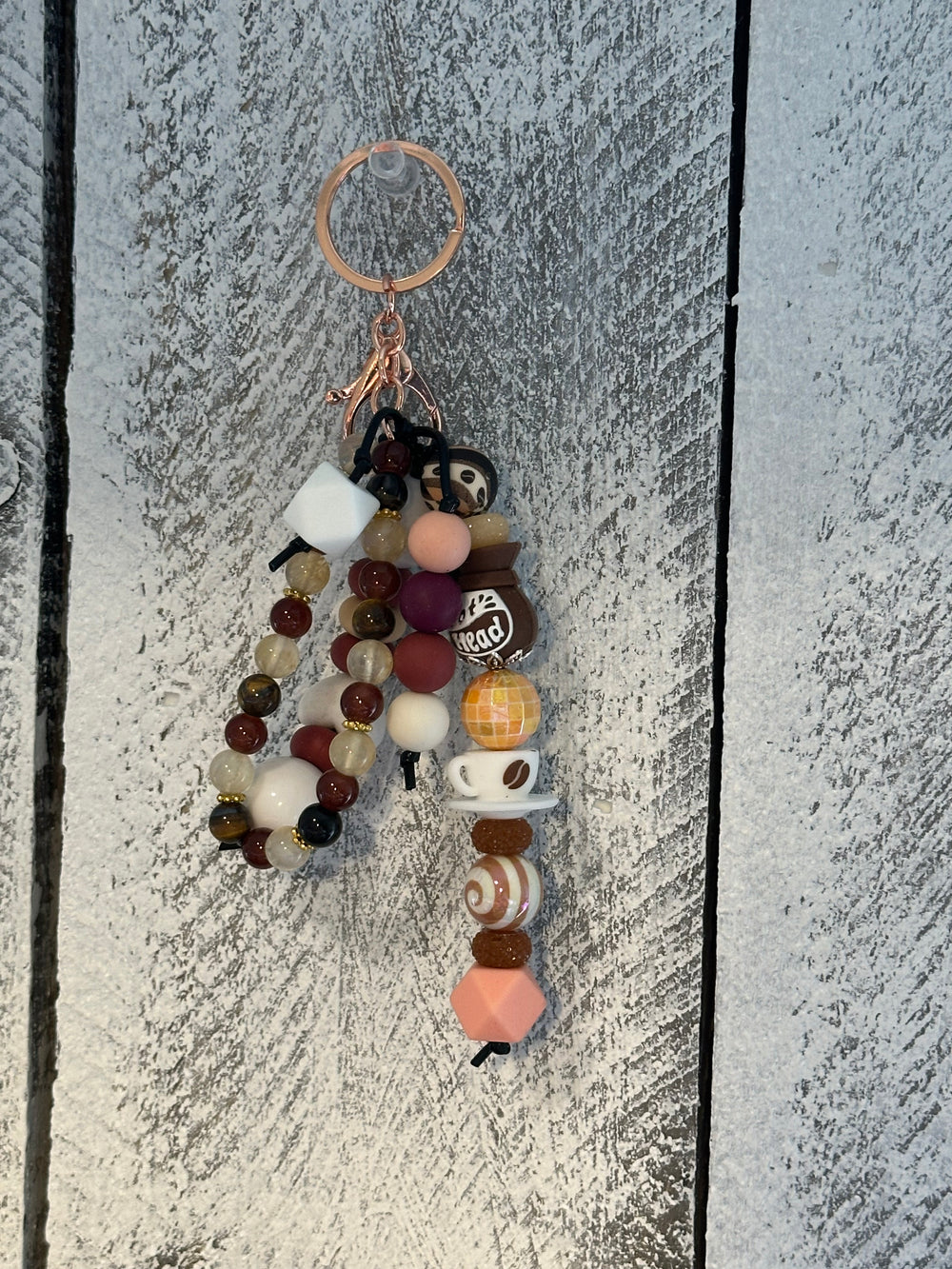 Coffee Themed Beaded Bag Chain