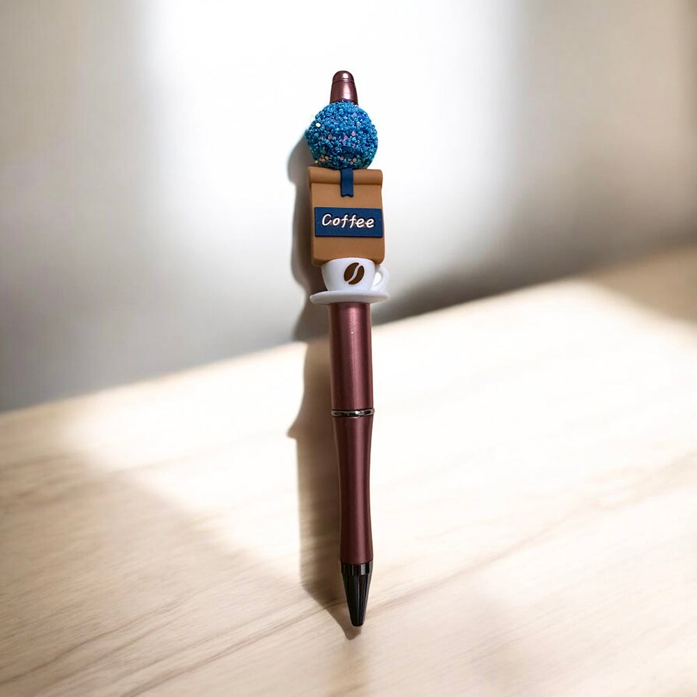 Coffee Themed Beaded Pen