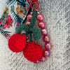 Crochet Cherry Beaded Bag Chain