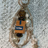 Double Strand Coffee Themed Beaded Keychain