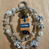 Double Strand Coffee Themed Beaded Keychain