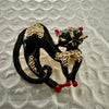 Enameled Paris Cat Brooches