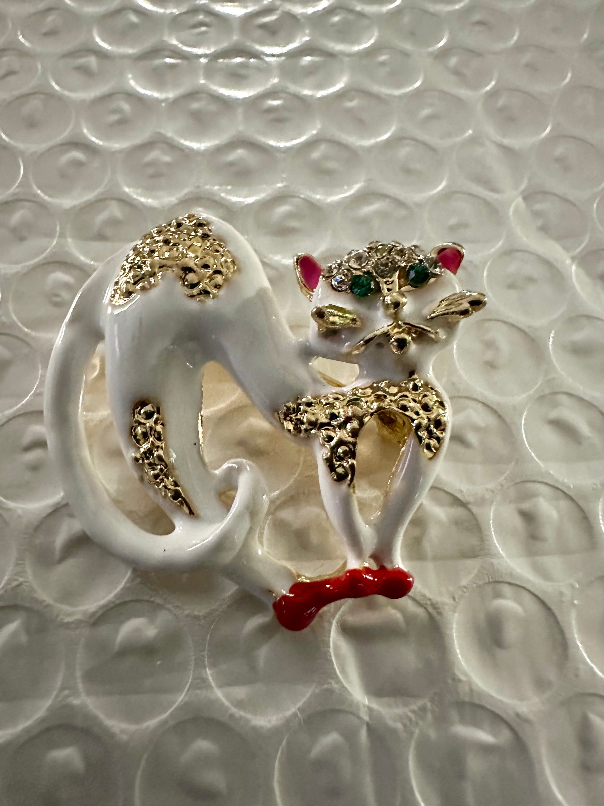 Enameled Paris Cat Brooches