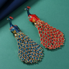 Hand Enameled Rhinestone Peacock Brooch