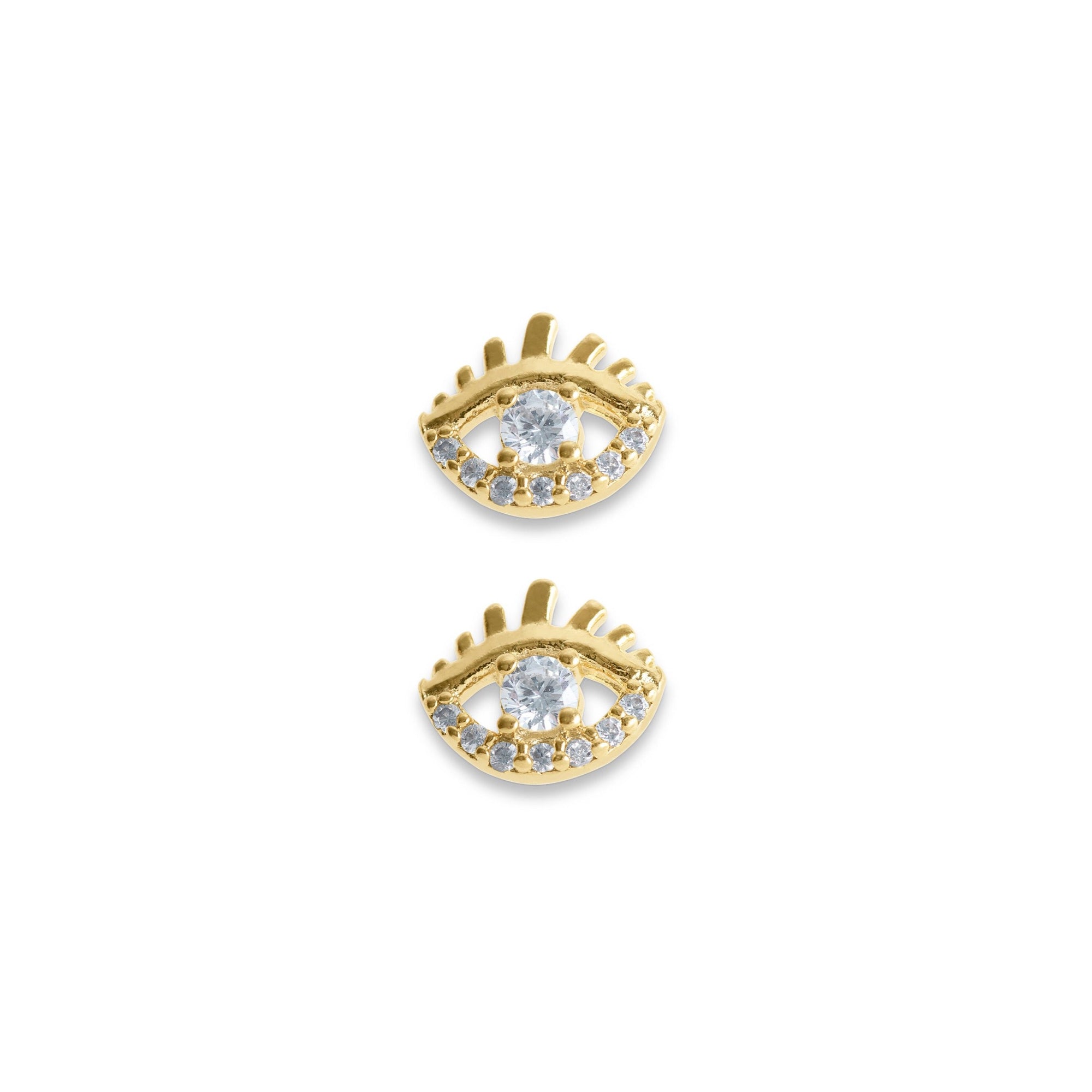 Golden Evil Eye Stud