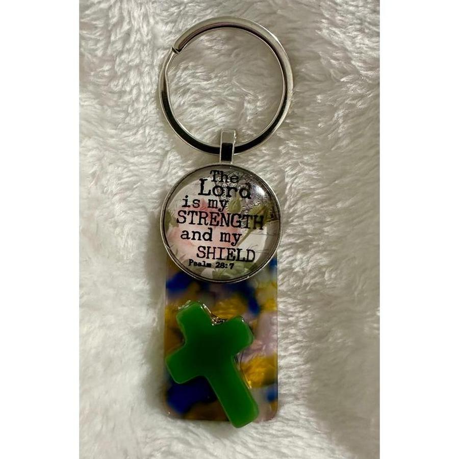 Faithful Convex Glass Keychain