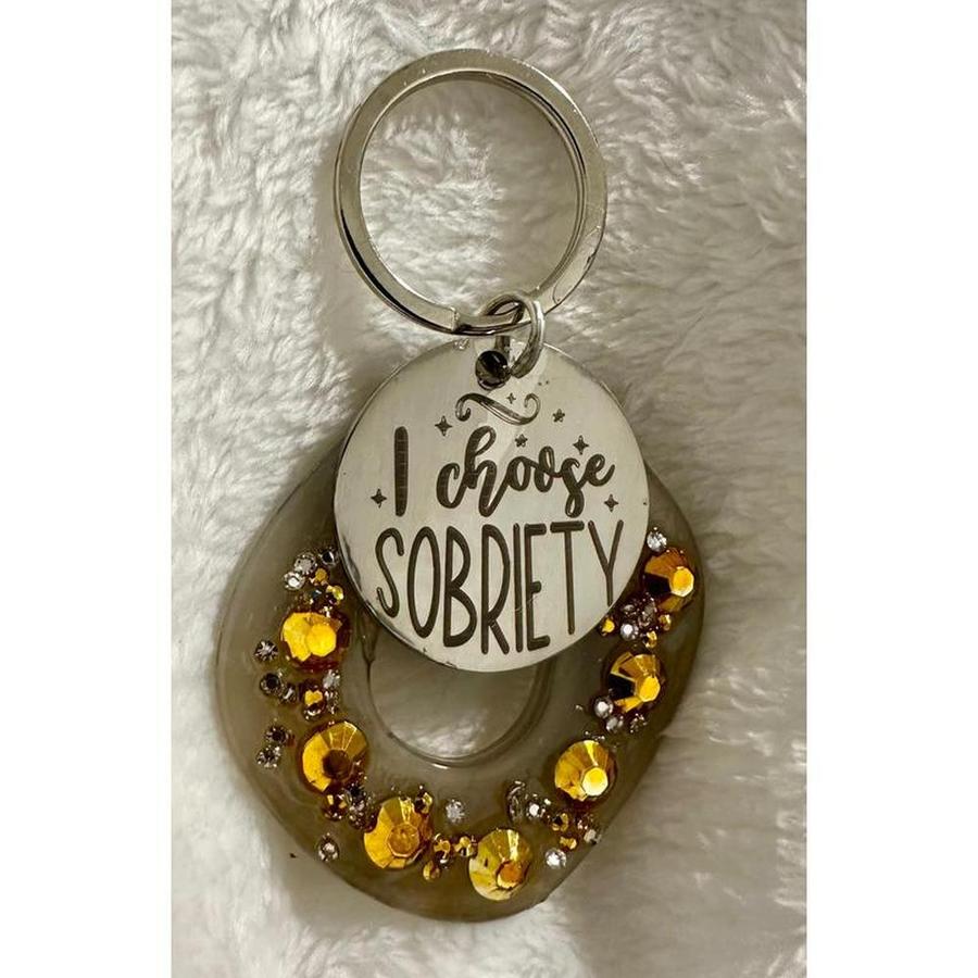 Golden Crystal Acrylic Jewelry Keychain