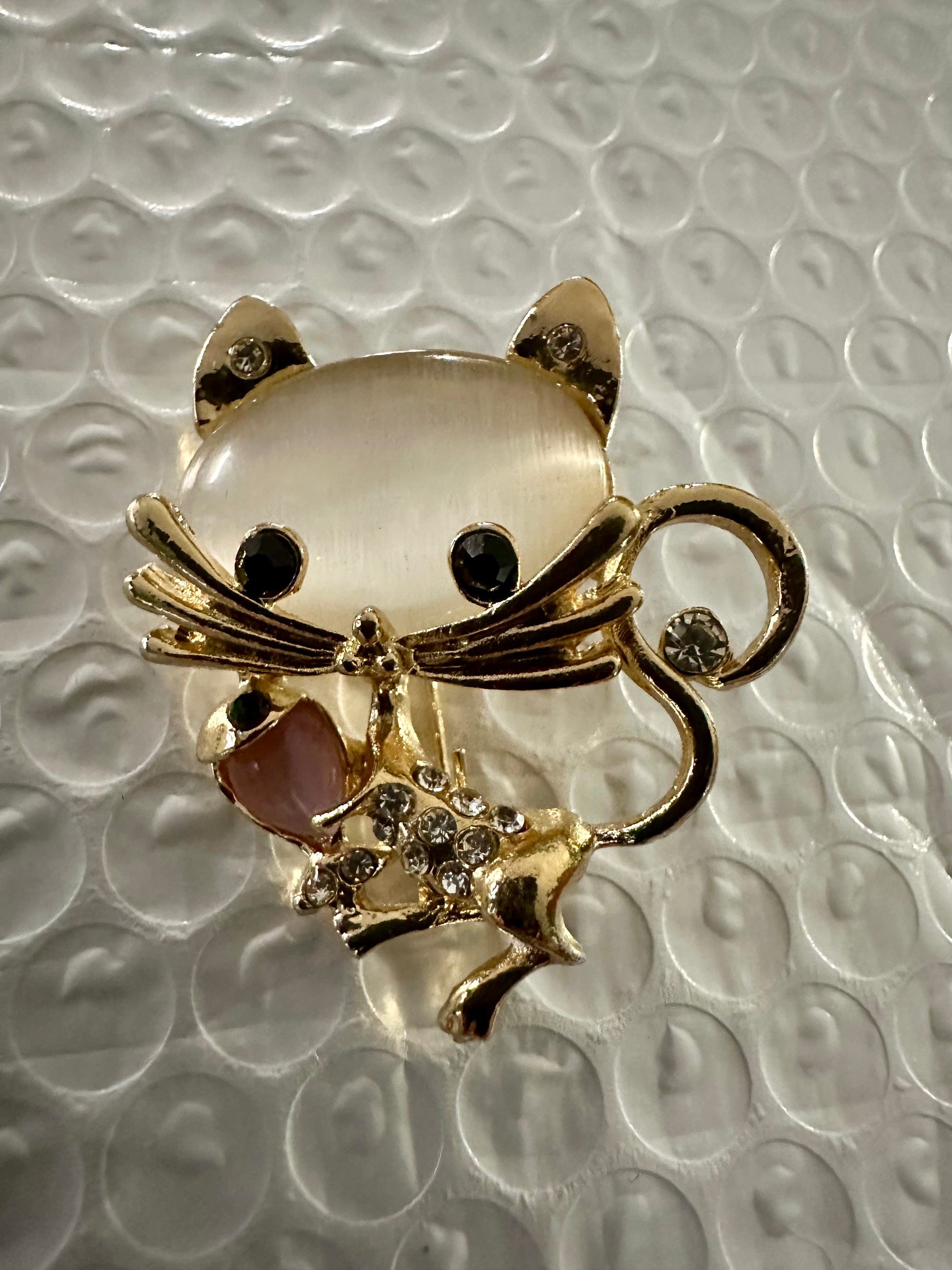 Golden Mouse Brooch