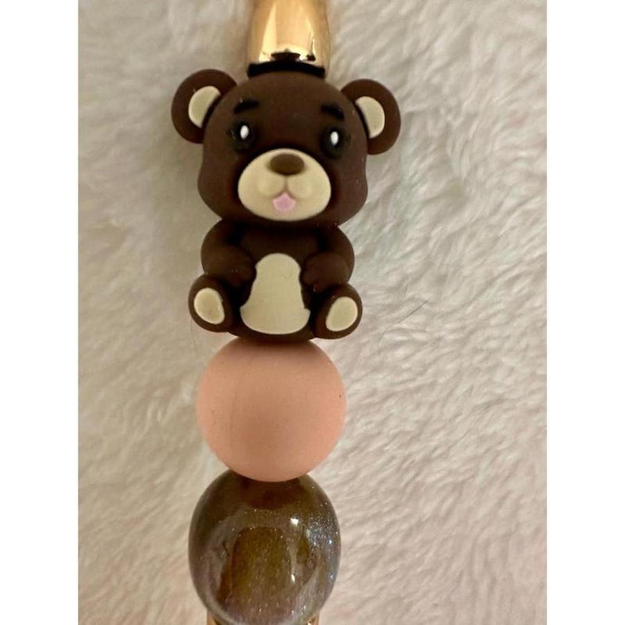 Golden Style Bear Beaded Pen