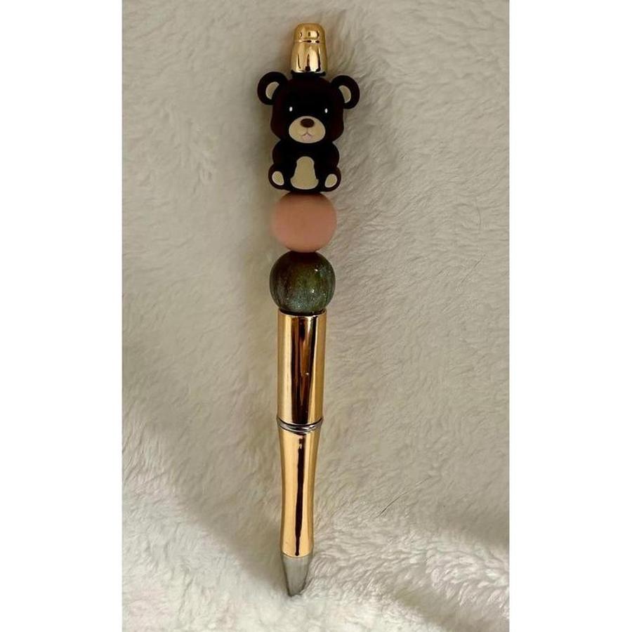 Golden Style Bear Beaded Pen