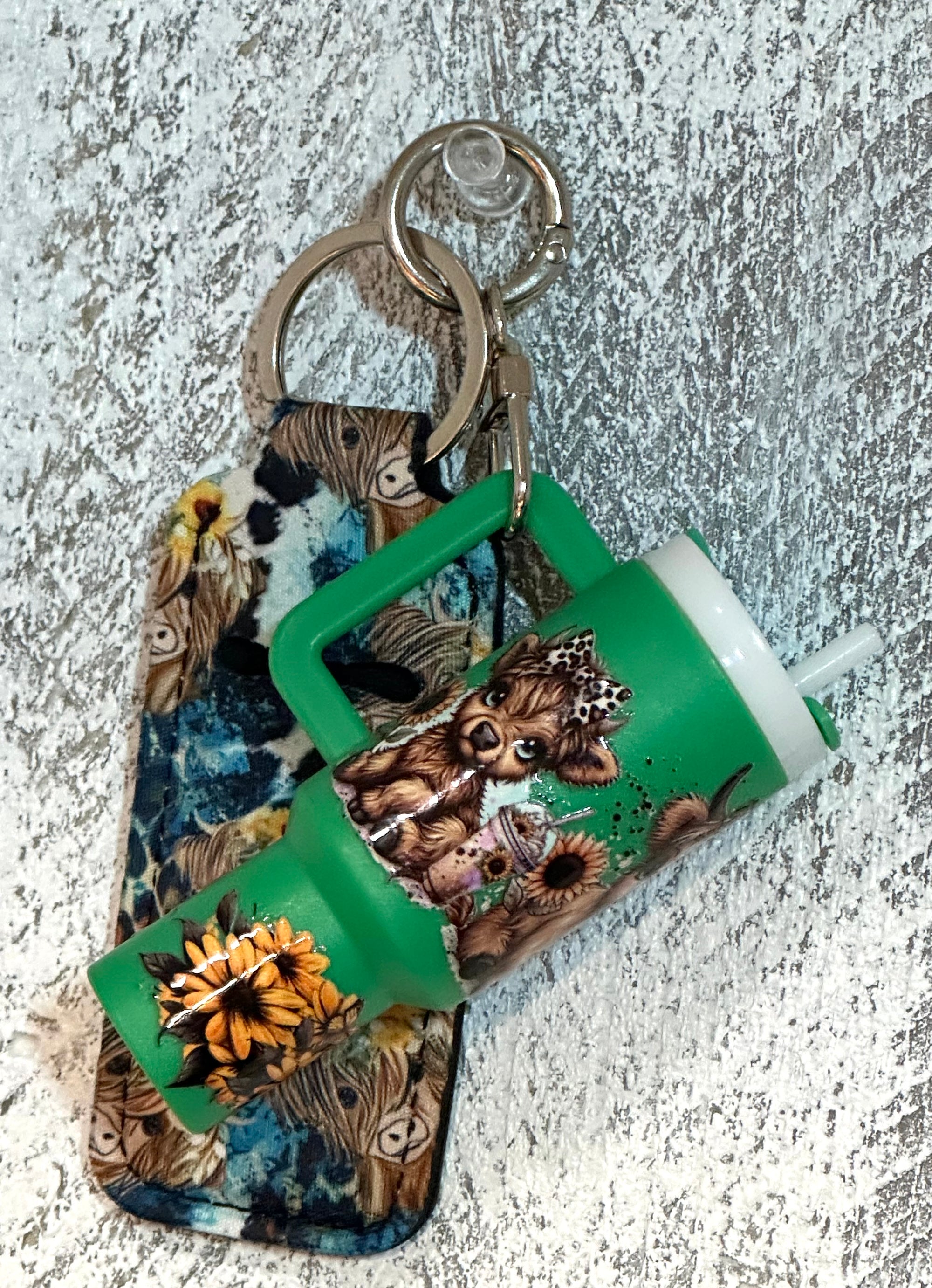 Green Cow Design Keychain