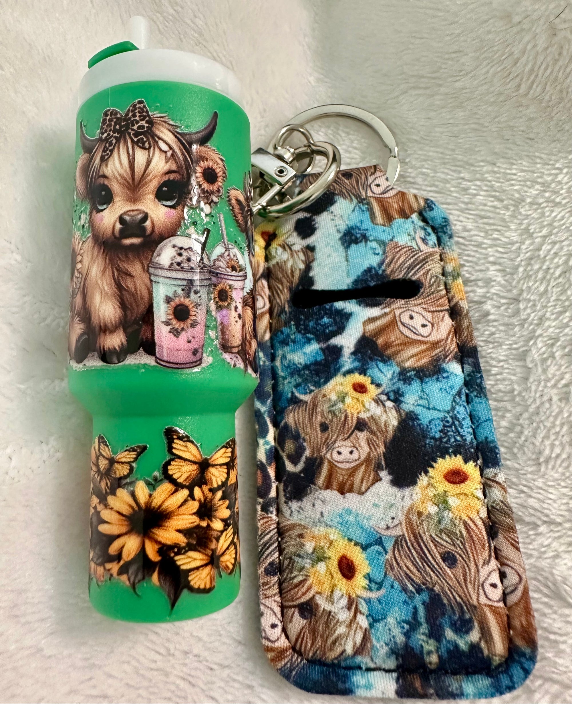 Green Cow Design Keychain