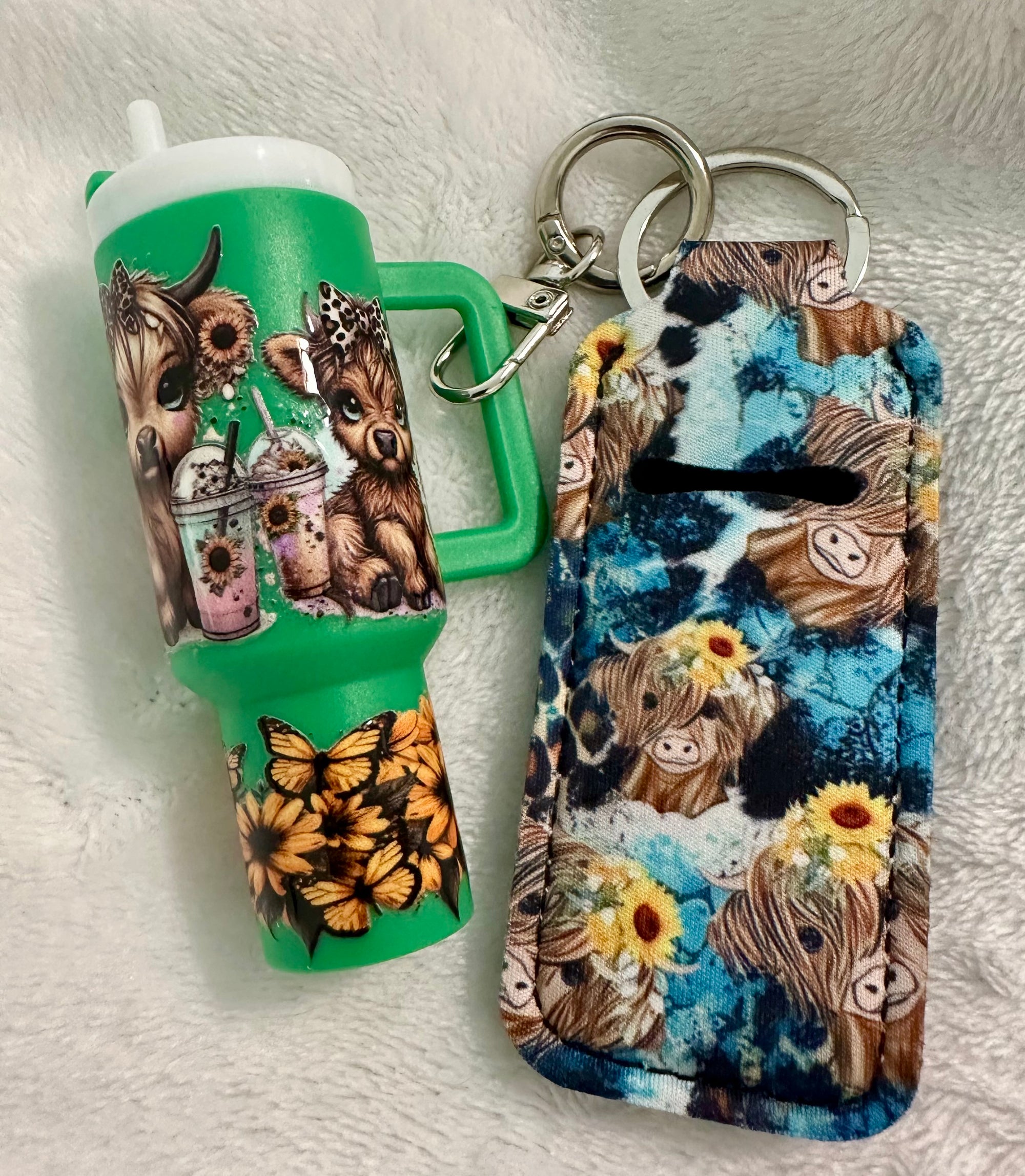 Green Cow Design Keychain