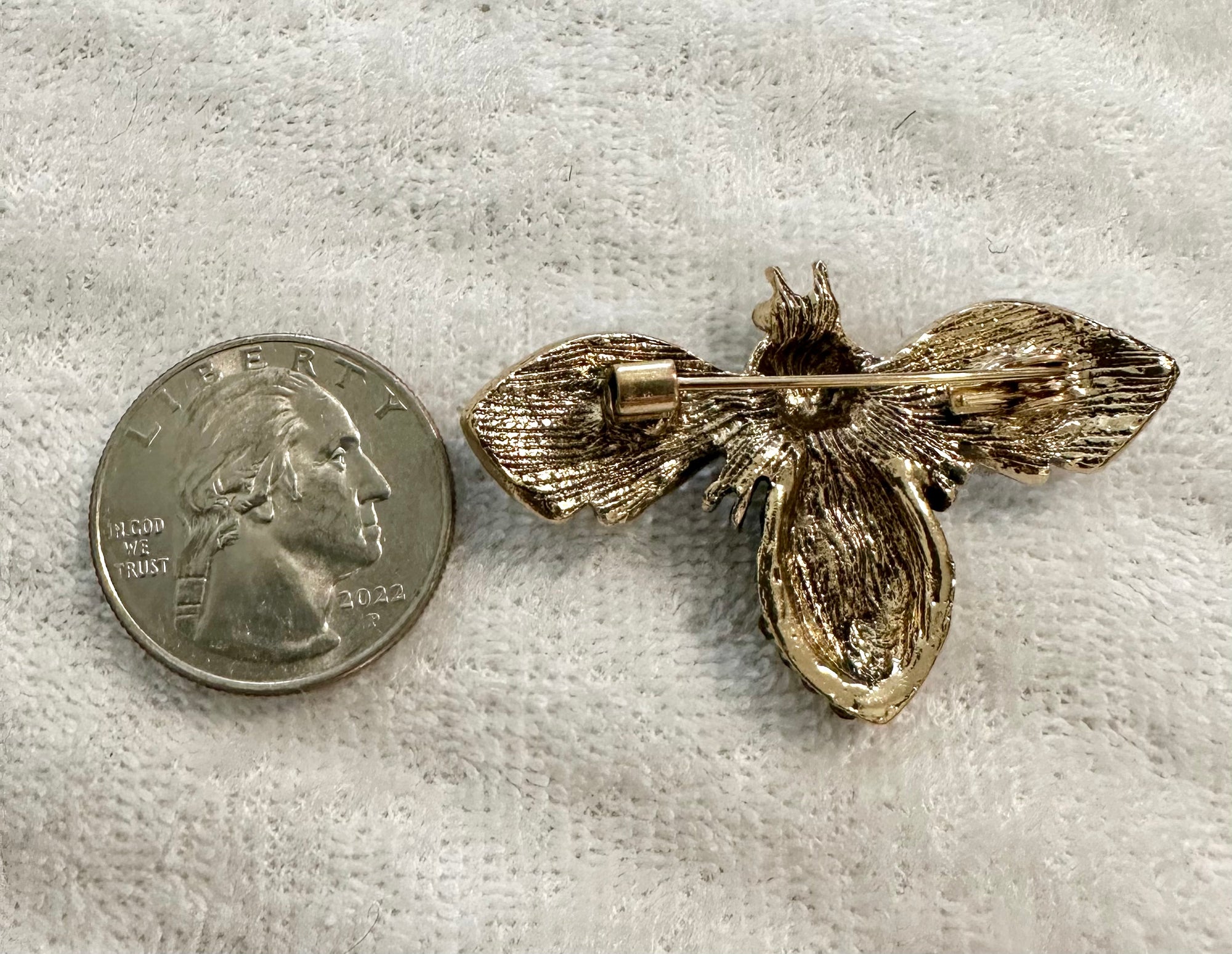 Green Crystal Fly Brooch