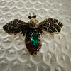 Green Crystal Fly Brooch