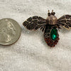 Green Crystal Fly Brooch