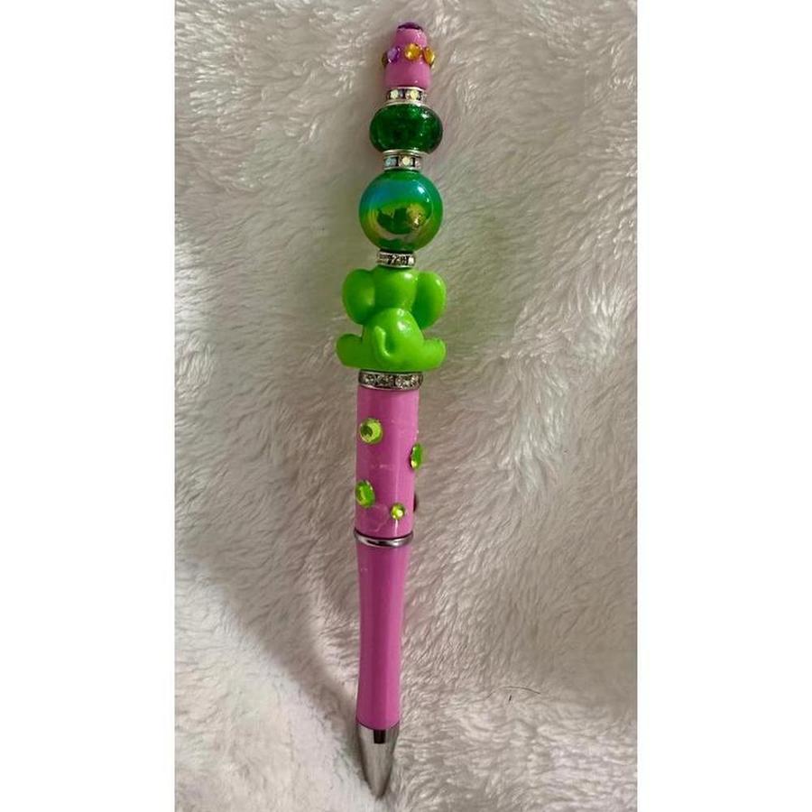 Green Elephant Beaded Pen