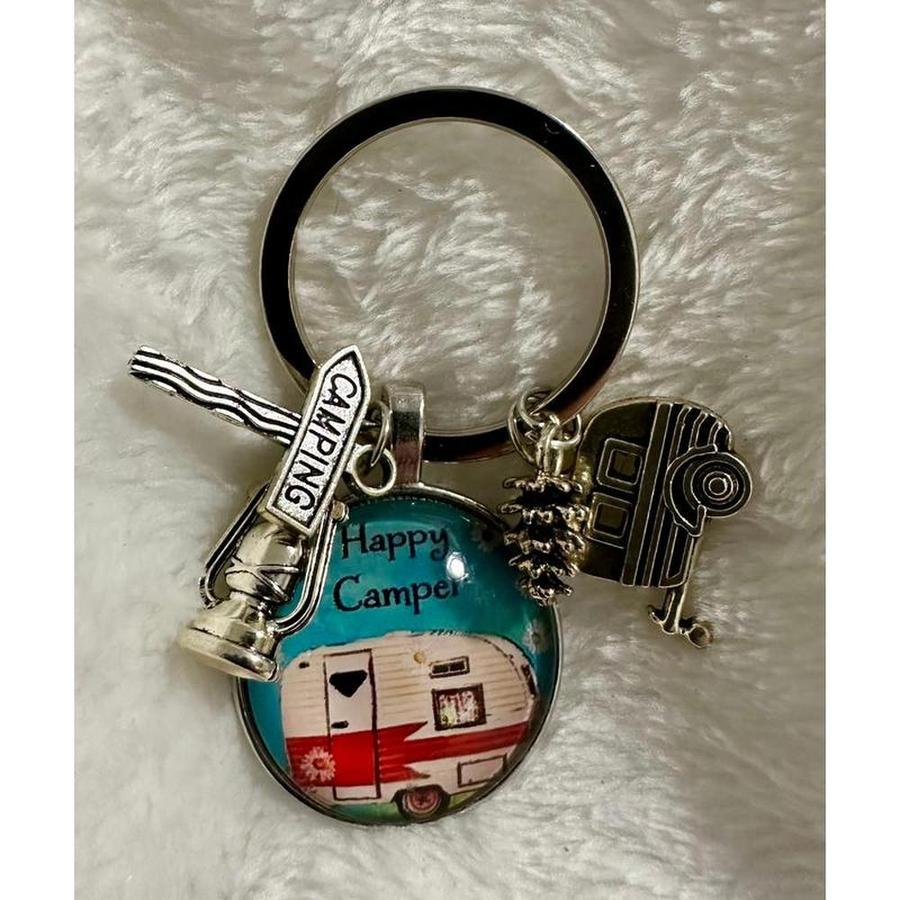 Happy Camper Charms Keychain1