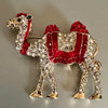 Red Rhinestone Camel Brooch