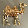 Red Rhinestone Camel Brooch