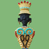 African-Style Tribal King-Inspired Crown Brooch