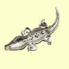 Couture-Inspired Pave' Rhinestone Alligator Brooch