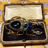 1920's Style Beetle Brooch with Synthetic Blue Sapphires