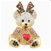 Large Teddy Bear Brooch with Bow