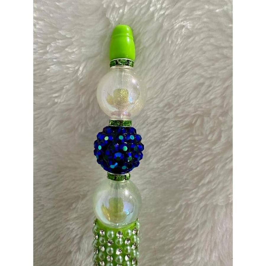 Lime Green Disco Beaded Pen