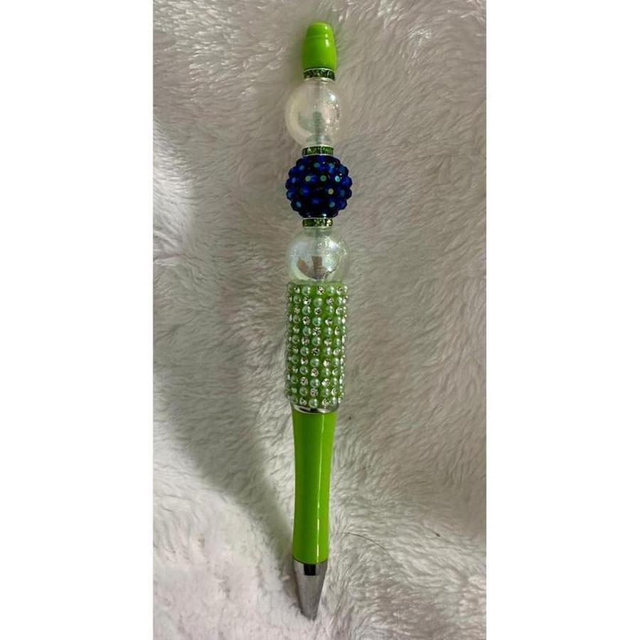 Lime Green Disco Beaded Pen